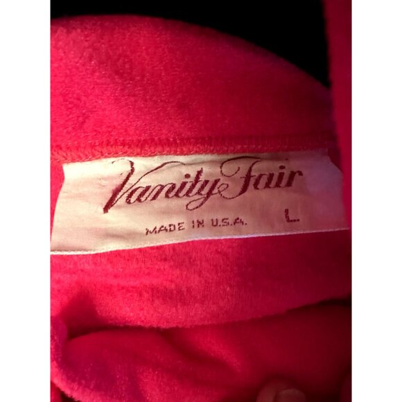 Vanity Fair Womens Red Dacron Polyester Long Robe With Belt & Pockets Size L Mad - Picture 7 of 7